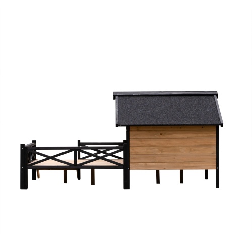 Outdoor Large Cabin Style Wooden Kennel With Porch - Image 7