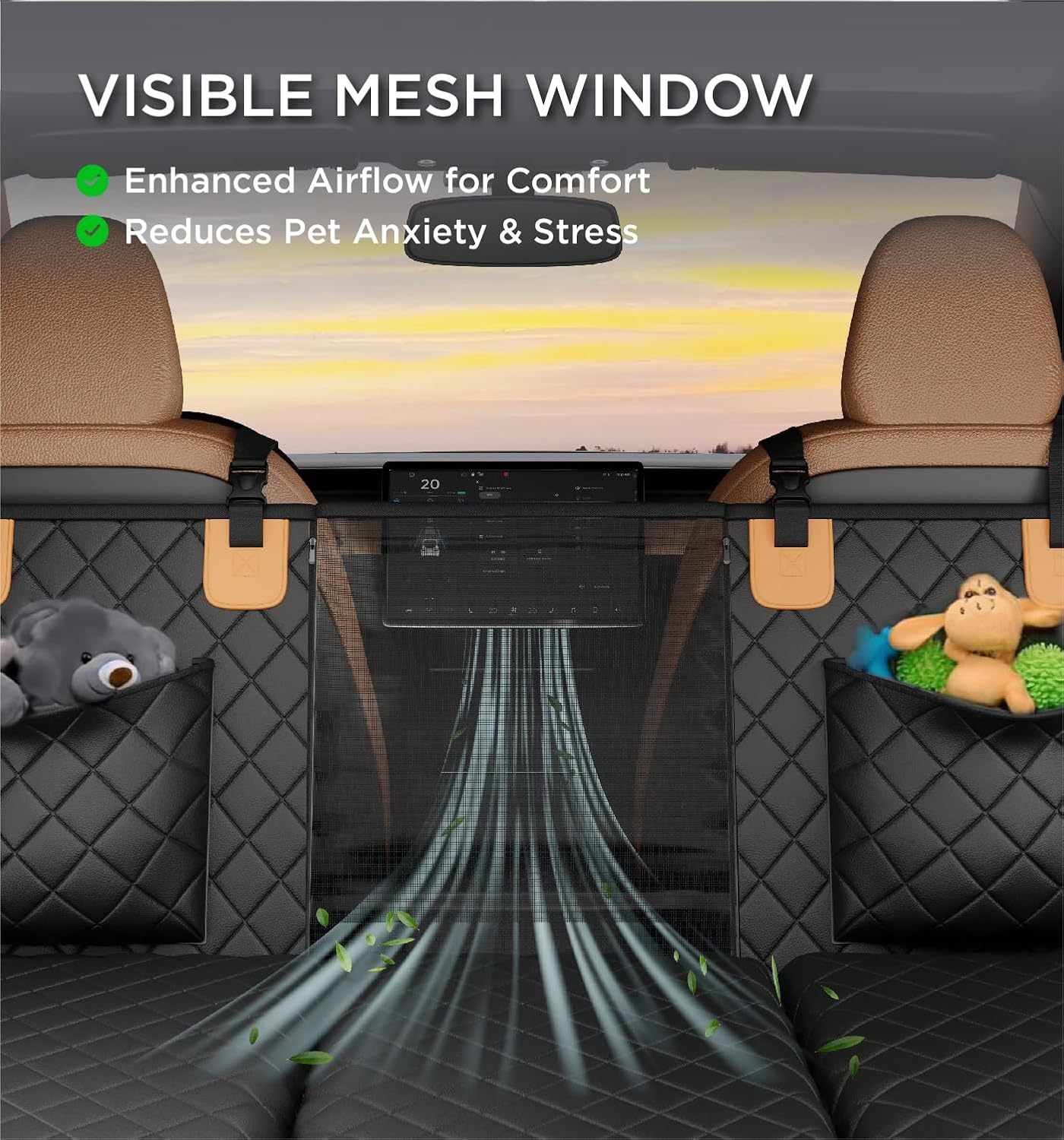 Made4Pets Pet Dog Car Back Seat Cover Back Seat Extension Pad Can Bear 400 Pounds Waterproof And Non-slip Dog Car Hammock Eight-layer Hard Bottom With PE Foam Easy To Install And Clean - Image 5