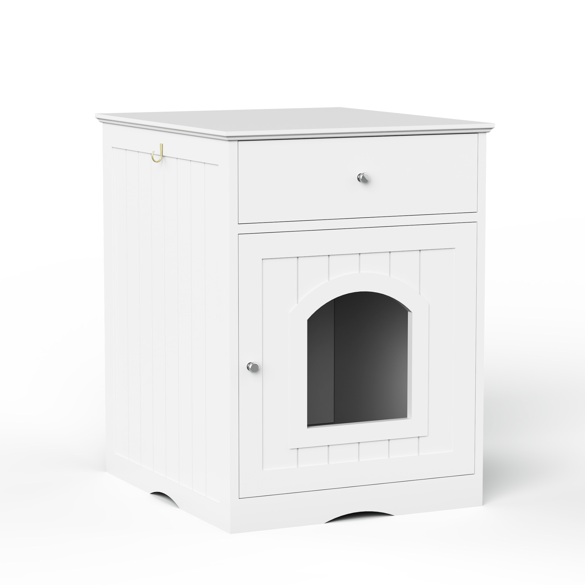 Wooden Pet House Litter Box Fence With Drawers - Image 7