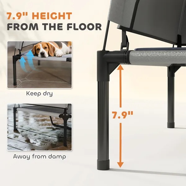 Elevated Dog Bed With Removable Canopy, Portable Outside Raised Pet Cot With Cooling Pad, Storage Bag - Image 6