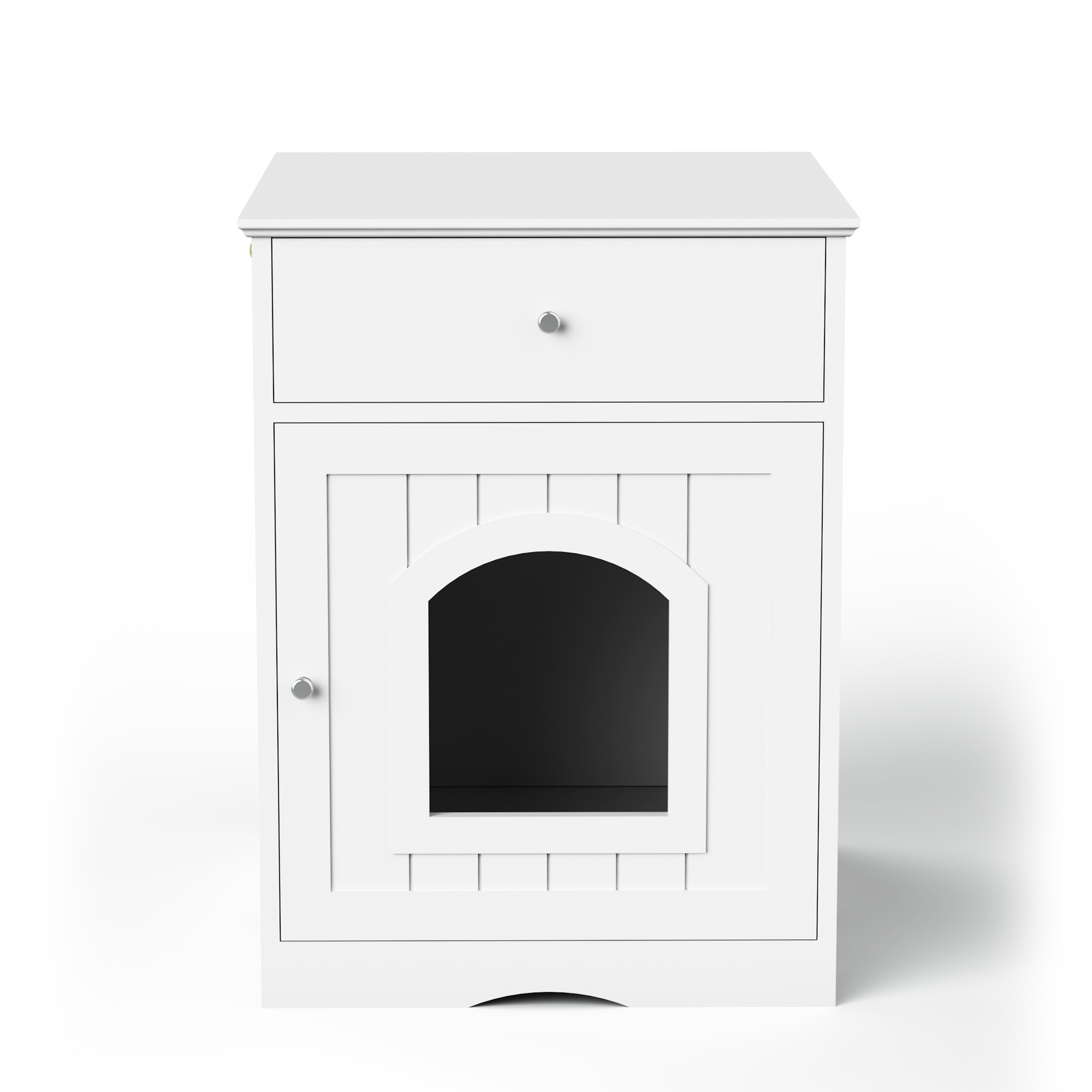 Wooden Pet House Litter Box Fence With Drawers - Image 2