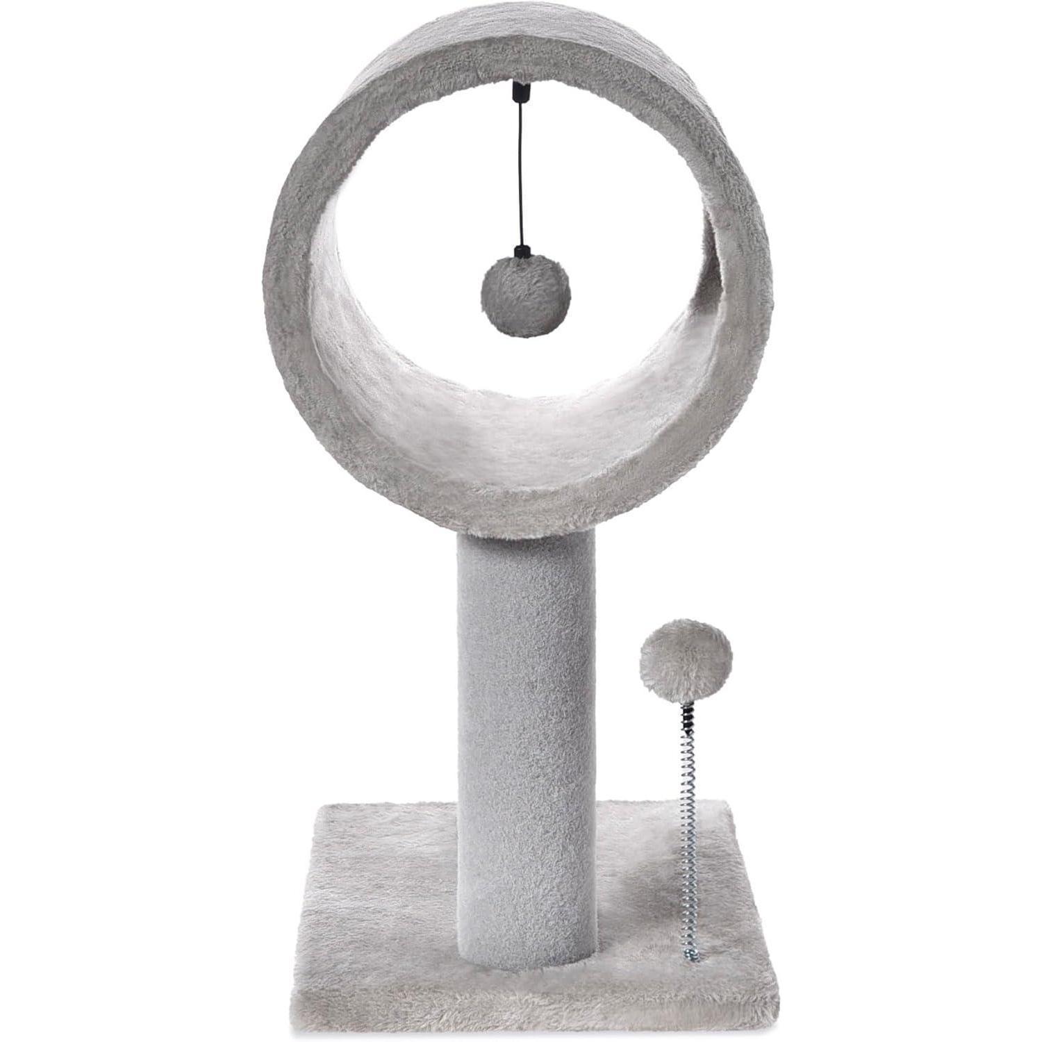 Gray Indoor Cat Tree With Hanging Ball 20.5Cat Tree With Tunnel Bed And Scratching Post Cat Tower - Image 3