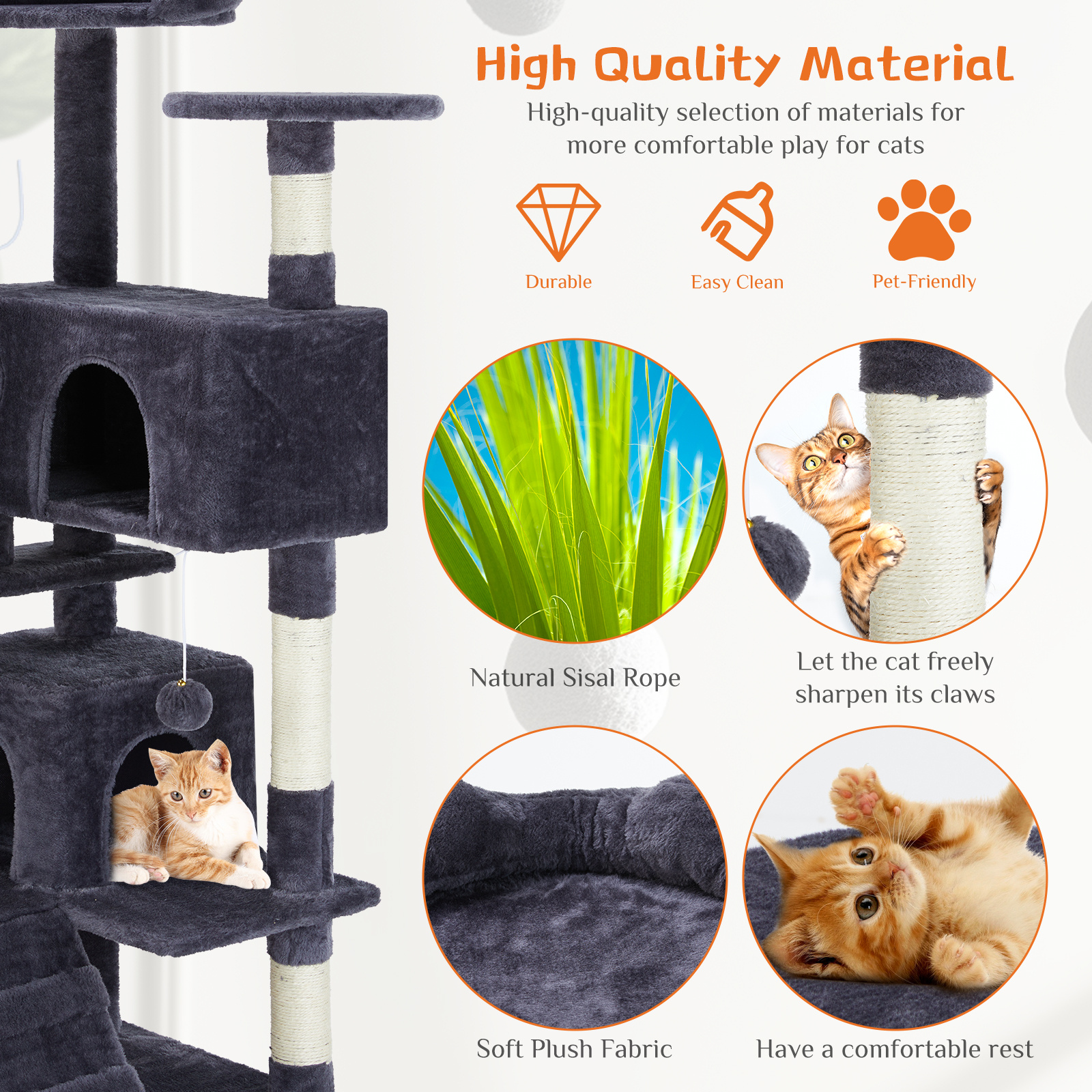 Multi Functional Cat Treehouse Cat Climbing Frame - Image 6