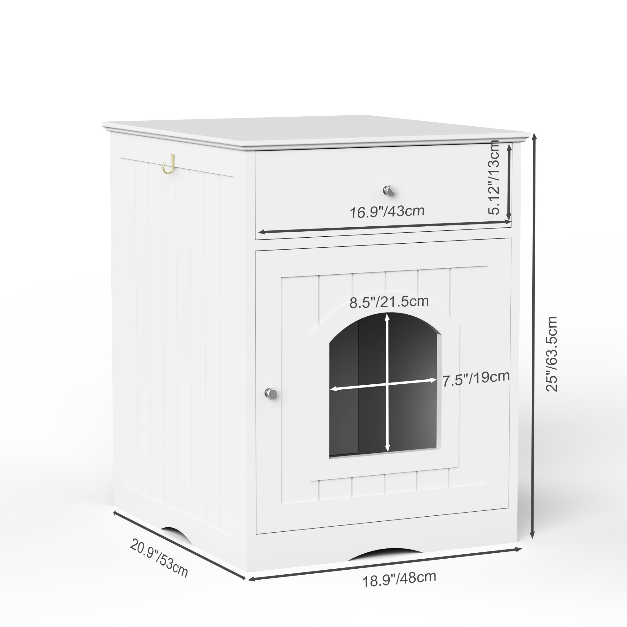 Wooden Pet House Litter Box Fence With Drawers - Image 6