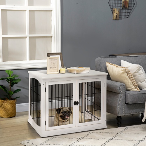 Small Kennel End Table With Two Open Sides And Lockable Door - Image 4