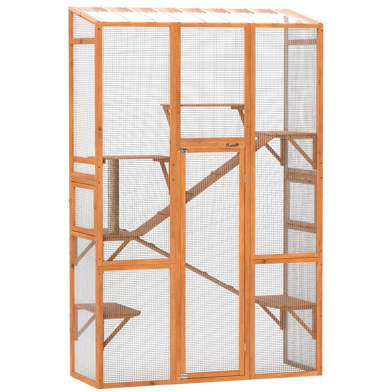 Outdoor Catio Cat Enclosure, Large Wooden Cat House With 6 Jumping Platforms, Scratching Post.For Multiple Packages Shipped, Please Pay Attention To The Details, Dimensions, And Weight. - Image 9