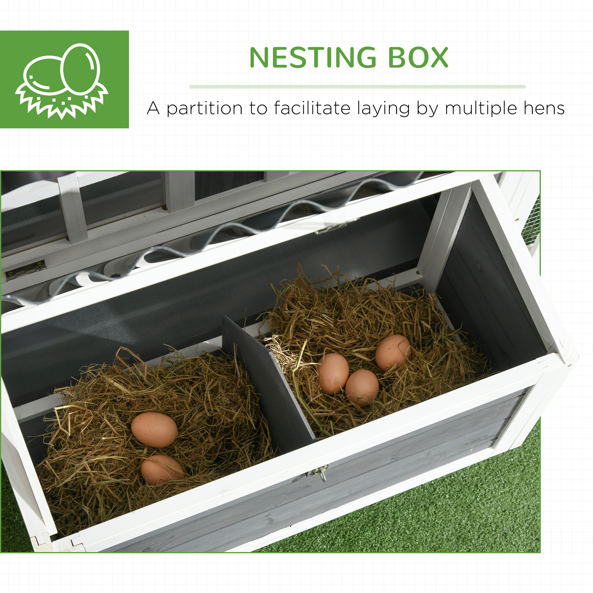 Wooden Chicken Coop with Run for 1-2 Chickens, 68" x 59" x 42" - Image 6