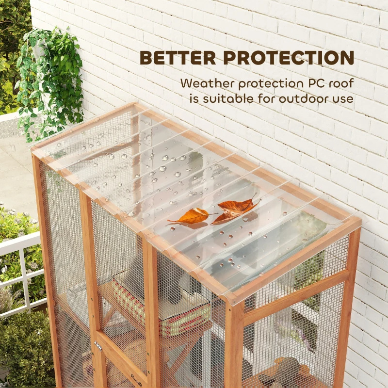 Outdoor Catio Cat Enclosure, Large Wooden Cat House With 6 Jumping Platforms, Scratching Post.For Multiple Packages Shipped, Please Pay Attention To The Details, Dimensions, And Weight. - Image 7