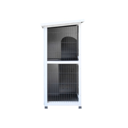 Rabbit Hutch Outdoor, 2-Story Rabbit Cage Indoor With Run, Bunny Cage With 2 Removable No-Leak Trays, Pet Cages With Non-Slip Ramp, Waterproof Roof, Fence, For Small Animals - Image 4